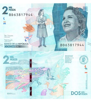 Колумбия бона 2000 песо 2019