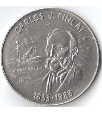 Куба 1988 1 песо 155 лет Карлоса Финлея