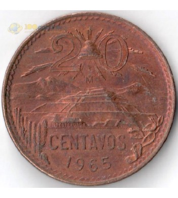 Мексика 1955-1971 20 сентаво Пирамида в Теотиуакане