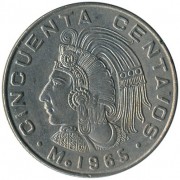 Мексика 1968 50 сентаво Индеец Мексика 1968 50 сентаво Индеец