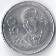 Мексика 1988 50 песо Бенито Хуарес Мексика 1988 50 песо Бенито Хуарес