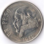 Мексика 1981 1 песо Хосе Морелос Мексика 1981 1 песо Хосе Морелос