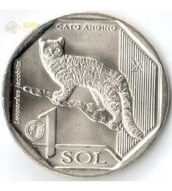 Монета Перу 2019 1 соль Андская кошка