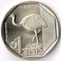 Перу 2018 1 соль Страус нанду Перу 2018 1 соль Страус нанду
