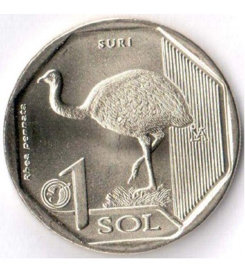 Монета Перу 2018 1 соль Страус нанду