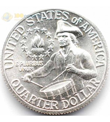 США 1976 25 центов Барабанщик (серебро) S