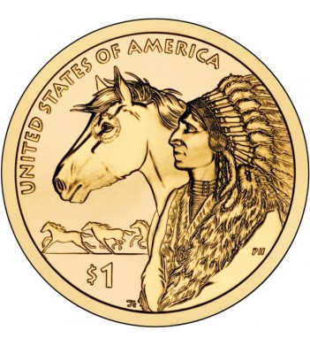 США 2012 1 доллар Сакагавея Индеец и лошадь №5 (P)