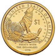 США 2013 1 доллар Сакагавея Договор с делаварами №6 (P)