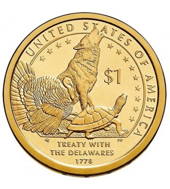 США 2013 1 доллар Сакагавея Договор с делаварами №6 (P)