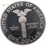 США 1989 1 доллар 200 лет Конгрессу (proof)