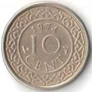 Суринам 1962-1986 10 центов