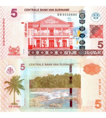 Суринам бона 5 долларов 2012