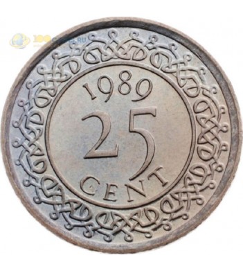 Суринам 1987-2017 25 центов
