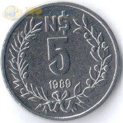 Уругвай 1989 5 песо