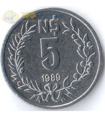 Уругвай 1989 5 песо