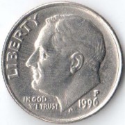 США 1996 10 центов P