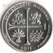 США 2019 Квотер №49 Парк Сан-Антонио (S)