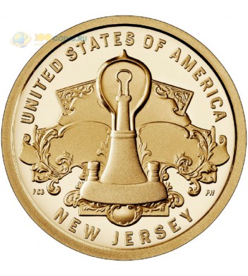 США 2019 1 доллар Инновации Лампочка Эдисона Нью-Джерси (D)