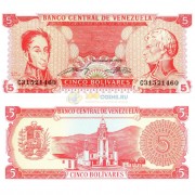 Венесуэла бона (070) 5 боливаров 1989 Венесуэла бона (070) 5 боливаров 1989