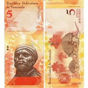 Венесуэла бона (089f) 5 боливар 2014 Венесуэла бона (089f) 5 боливар 2014