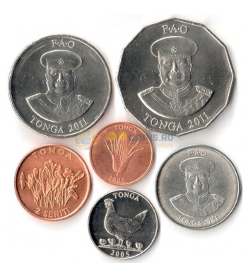 Тонга набор 6 монет 1981-2011 ФАО