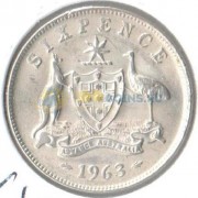 Австралия 1963 6 пенсов (серебро)