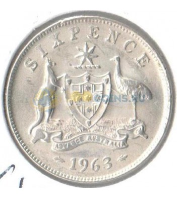 Австралия 1963 6 пенсов (серебро)