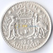 Австралия 1943 1 флорин (серебро)
