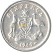 Австралия 1941 6 пенсов (серебро)