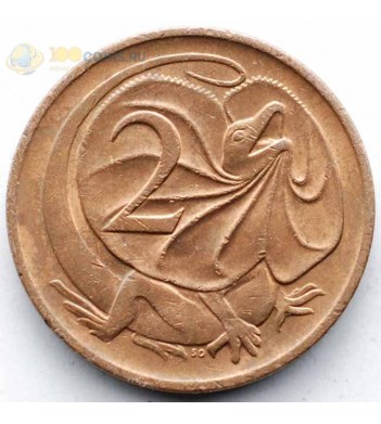 Австралия 1966-1984 2 цента Ящерица