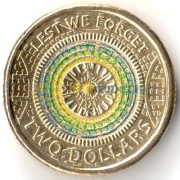 Австралия 2017 2 доллара Памяти погибшим в войнах