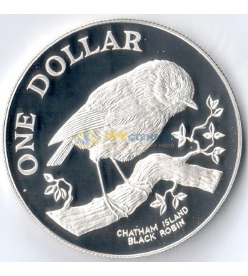 Новая Зеландия 1984 1 доллар Черный дрозд (серебро)