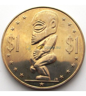Острова Кука 1973 1 доллар Бог Тангароа