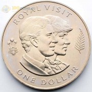 Новая Зеландия 1983 1 доллар Королевский визит Новая Зеландия 1983 1 доллар Королевский визит