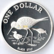 Новая Зеландия 1985 1 доллар Черный ходулочник (серебро) Новая Зеландия 1985 1 доллар Черный ходулочник (серебро)
