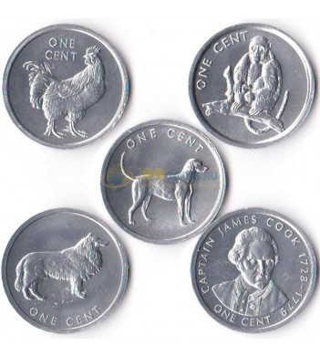 Острова Кука 2003 набор 5 монет Животные