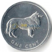 Острова Кука 2003 1 цент Собака (Бордер-колли)