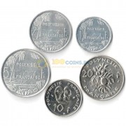 Французская Полинезия 1993-1995 набор 5 монет Французская Полинезия 1993-1995 набор 5 монет