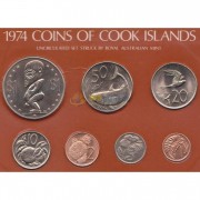 Острова Кука 1974 набор 7 монет запайка