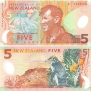 Новая Зеландия бона 5 долларов 2014 Новая Зеландия бона 5 долларов 2014