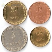 Бирма 1975-1983 набор 4 монеты