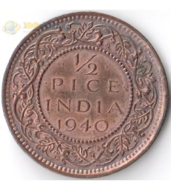 Индия 1940 1/2 пайса