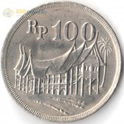 Индонезия 1973 100 рупий Жилище минангкабу Индонезия 1973 100 рупий Жилище минангкабу