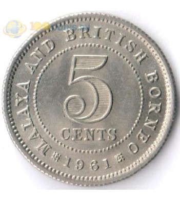 Малайя и Британское Борнео 1953-1961 5 центов
