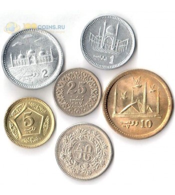 Пакистан 1991-2016 набор 6 монет