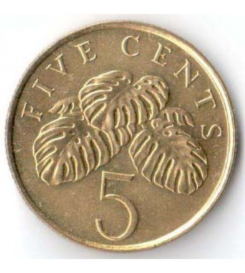 Сингапур 1992-2012 5 центов Монстера деликатесная
