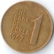 Южная Корея 1967 1 вон Южная Корея 1967 1 вон