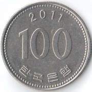 Южная Корея 2011 100 вон Южная Корея 2011 100 вон