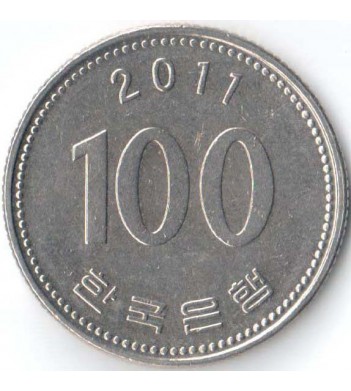 Южная Корея 2011 100 вон