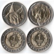 Турция 2021 1 куруш Каракал и Собака Каталбурун